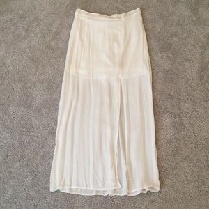 White maxi skirt with leg slit, size M